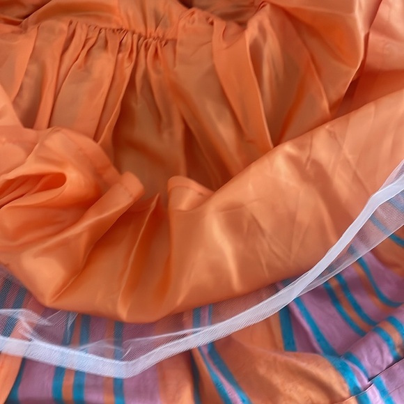 - Pia Rucci Silk Dress Stripe Short Sleeve Drop waist Size 14 - Picture 11 of 11